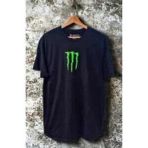 Monster Energy T-Shirt Unleash The Beast Black Y2K Graphic Tee Men’s L
